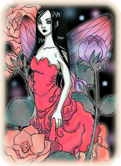 Rose flower faeries. Copyright© 2002 Natalia Pierandrei